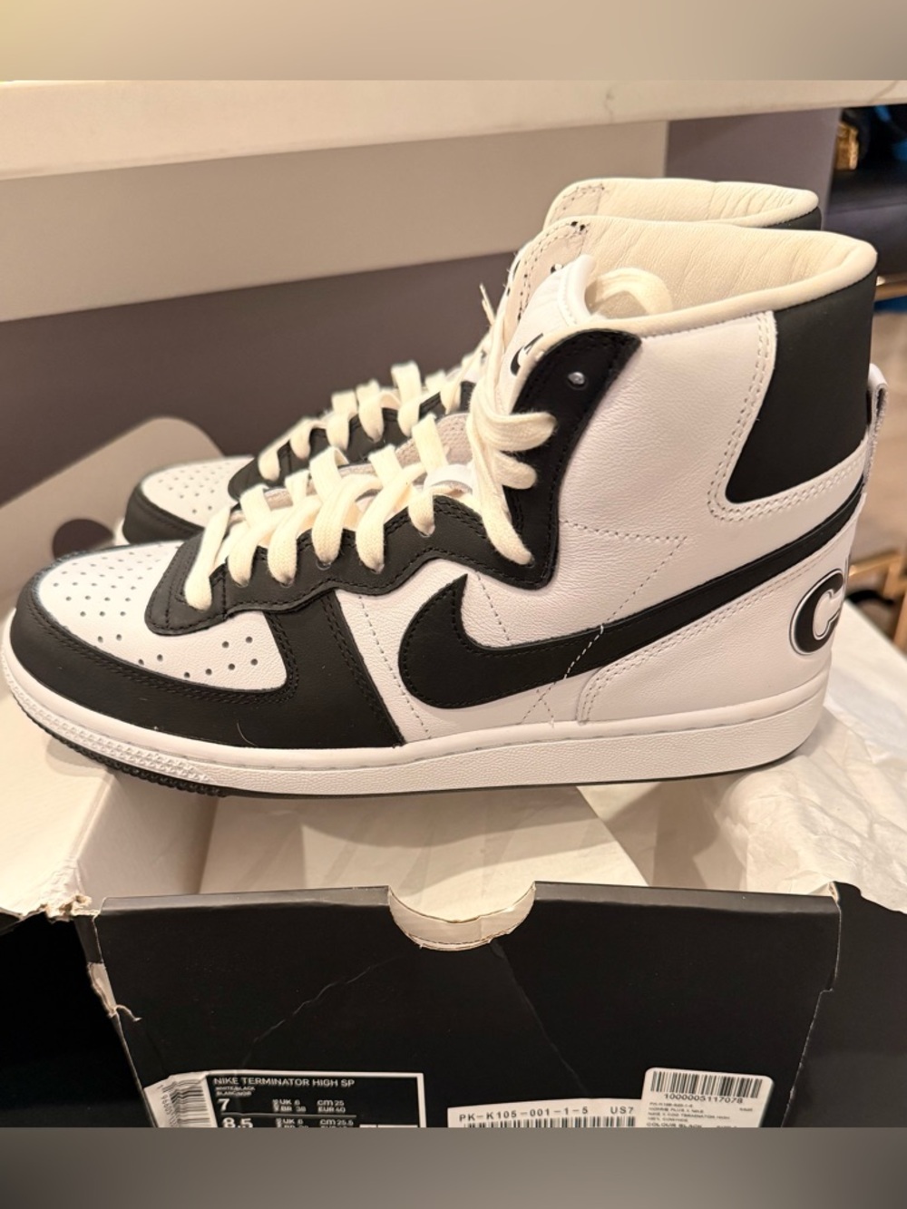 Comme De Garçon x Nike Terminator High-Top Cowhide Sneakers size 7 New in Box!